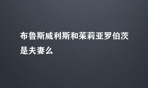 布鲁斯威利斯和茱莉亚罗伯茨是夫妻么