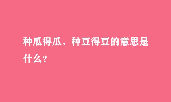 种瓜得瓜，种豆得豆的意思是什么？