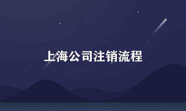 上海公司注销流程