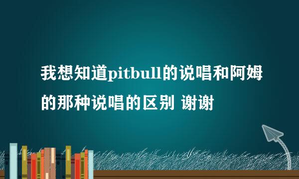 我想知道pitbull的说唱和阿姆的那种说唱的区别 谢谢