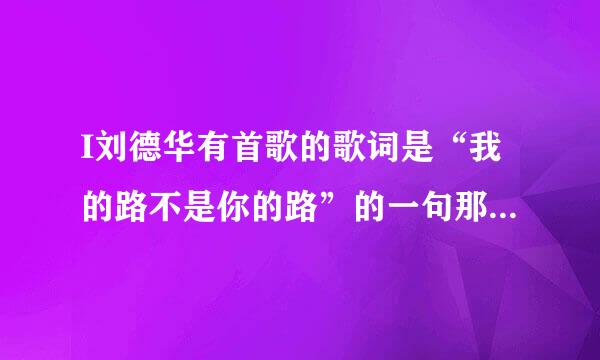 I刘德华有首歌的歌词是“我的路不是你的路”的一句那歌叫什么名字