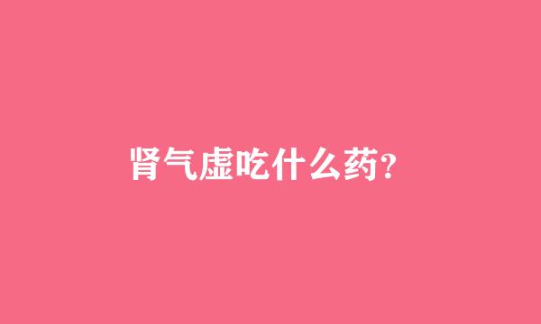 肾气虚吃什么药？