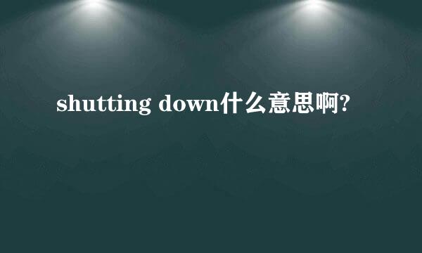 shutting down什么意思啊?