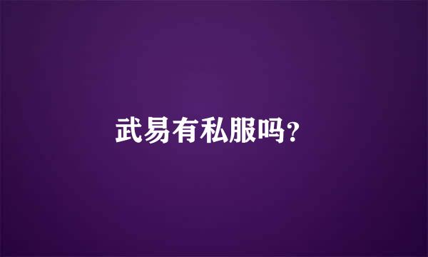 武易有私服吗？