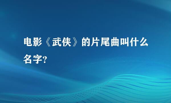 电影《武侠》的片尾曲叫什么名字？