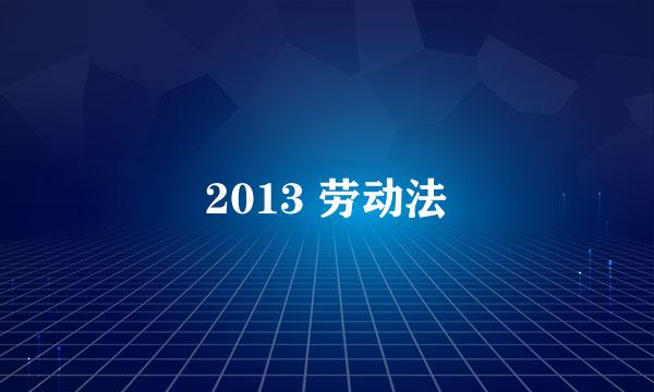 2013 劳动法