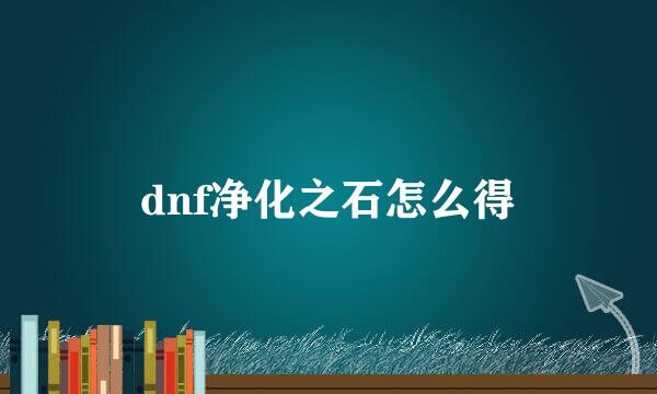 dnf净化之石怎么得