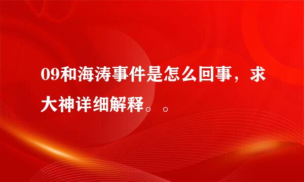 09和海涛事件是怎么回事，求大神详细解释。。