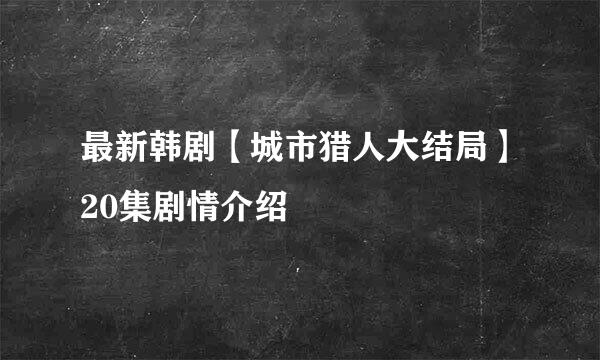 最新韩剧【城市猎人大结局】20集剧情介绍