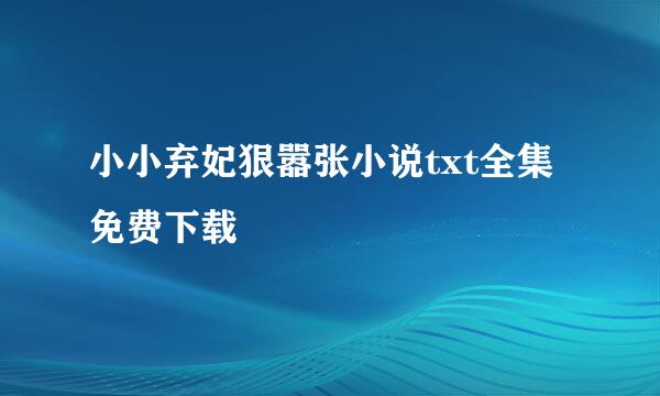 小小弃妃狠嚣张小说txt全集免费下载