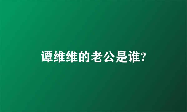 谭维维的老公是谁?