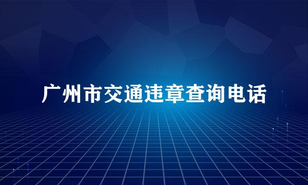 广州市交通违章查询电话