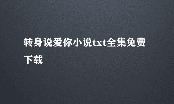 转身说爱你小说txt全集免费下载