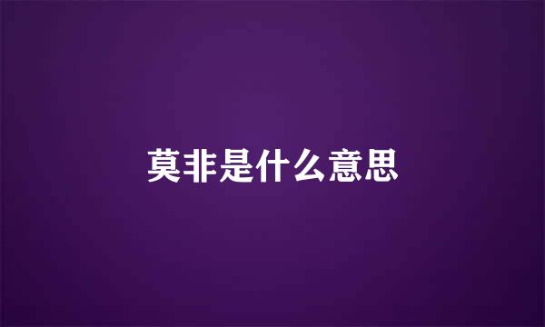 莫非是什么意思