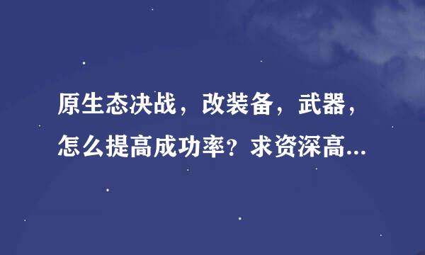 原生态决战，改装备，武器，怎么提高成功率？求资深高人给予指点，实验有效追加30分