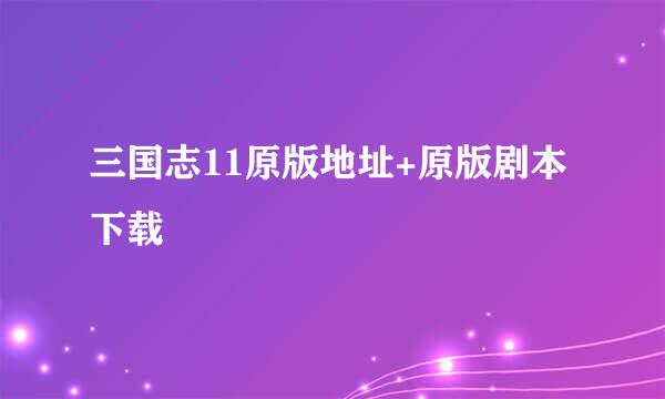 三国志11原版地址+原版剧本下载