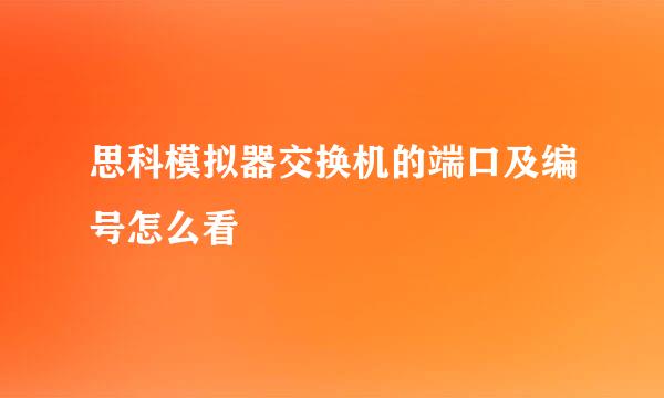 思科模拟器交换机的端口及编号怎么看