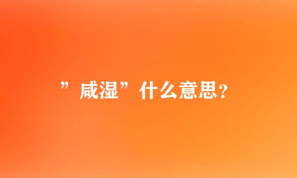 ”咸湿”什么意思？