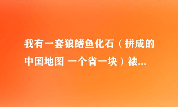 我有一套狼鳍鱼化石（拼成的中国地图 一个省一块）裱好的 保存很好 大约值多少钱啊