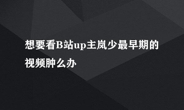 想要看B站up主岚少最早期的视频肿么办