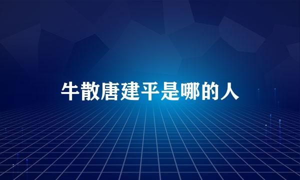 牛散唐建平是哪的人