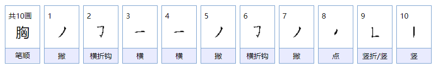 胸口的胸怎么组词