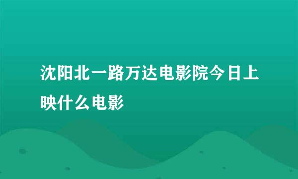 沈阳北一路万达电影院今日上映什么电影