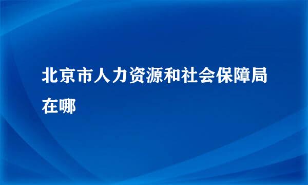 北京市人力资源和社会保障局在哪