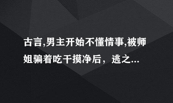 古言,男主开始不懂情事,被师姐骗着吃干摸净后，逃之夭夭,是什么小说