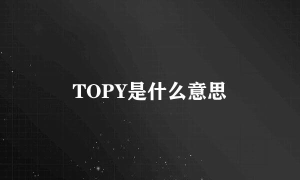 TOPY是什么意思