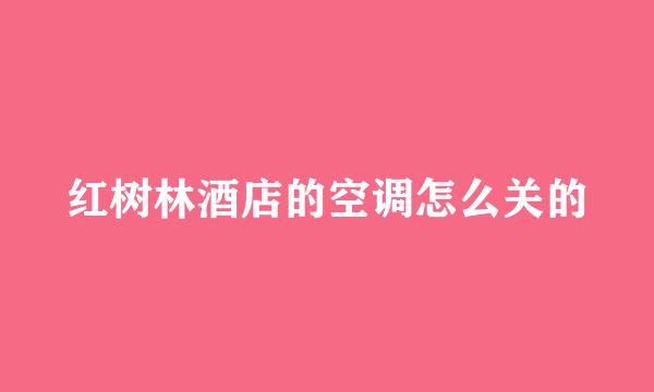 红树林酒店的空调怎么关的