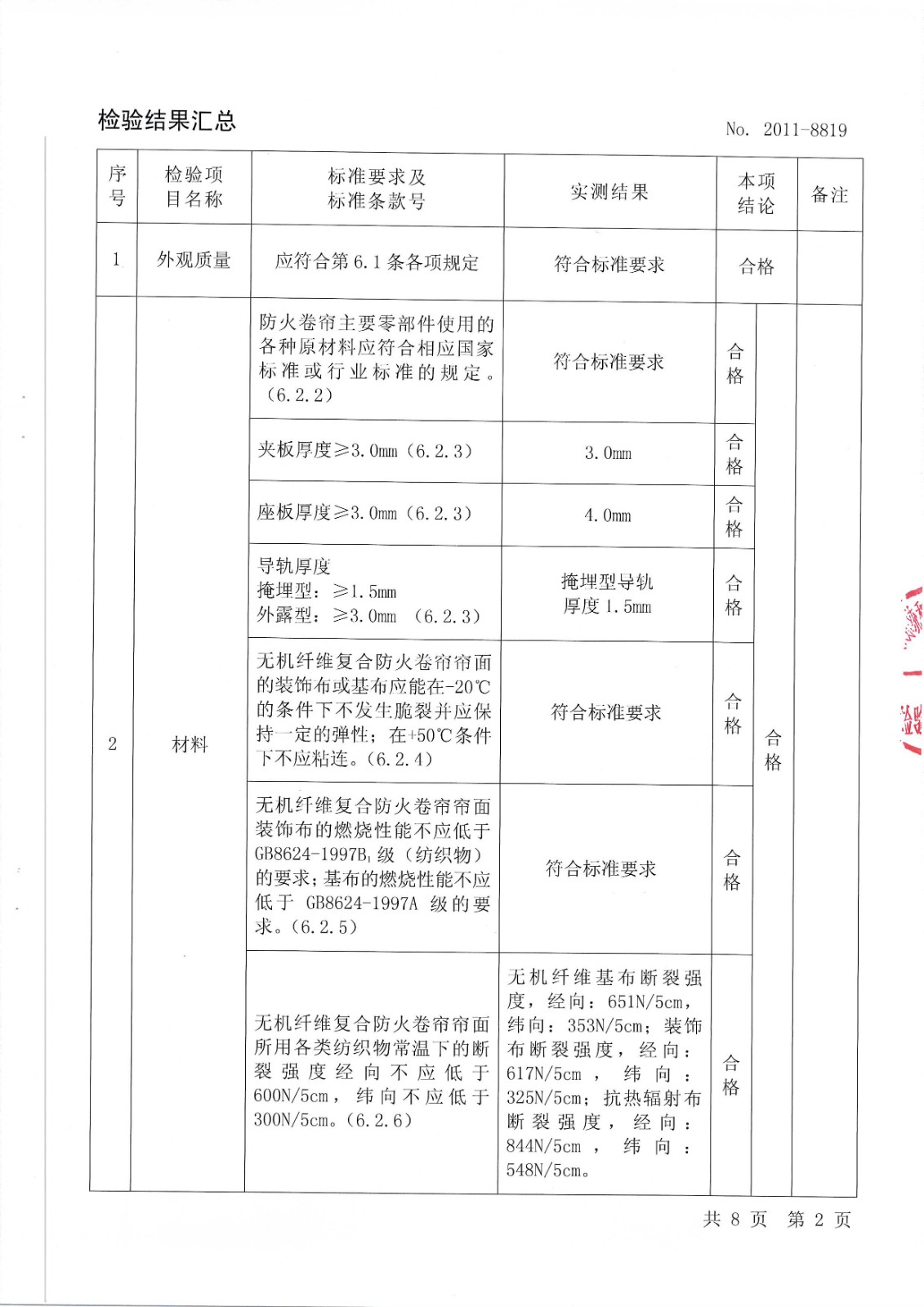 防火卷帘门技术标准