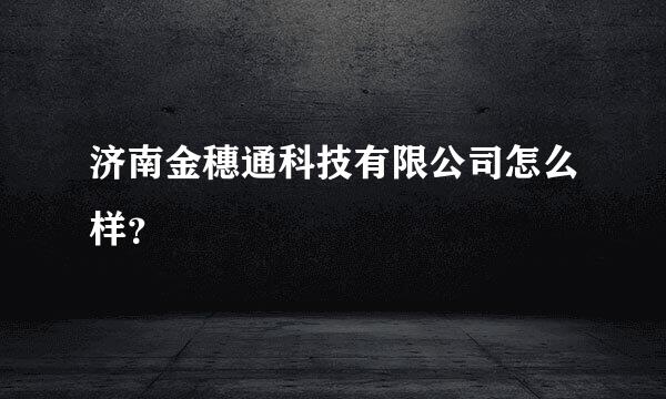 济南金穗通科技有限公司怎么样？