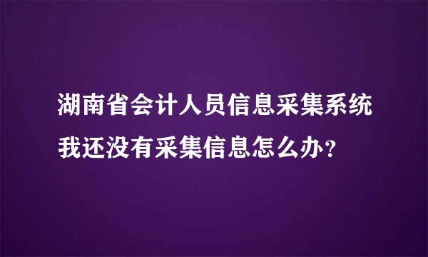 湖南省会计人员信息采集系统我还没有采集信息怎么办？