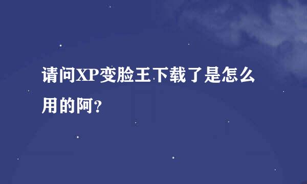 请问XP变脸王下载了是怎么用的阿？