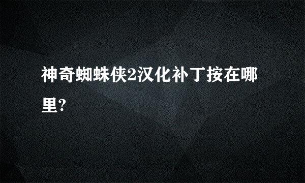 神奇蜘蛛侠2汉化补丁按在哪里?