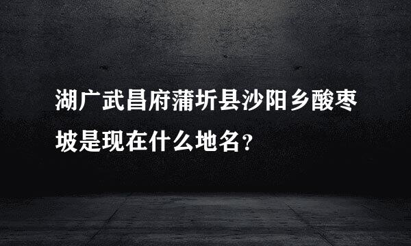 湖广武昌府蒲圻县沙阳乡酸枣坡是现在什么地名？