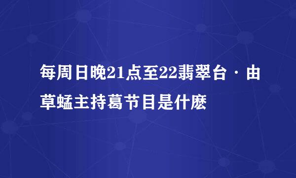 每周日晚21点至22翡翠台·由草蜢主持葛节目是什麽