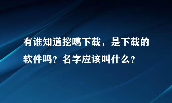 有谁知道挖噶下载，是下载的软件吗？名字应该叫什么？