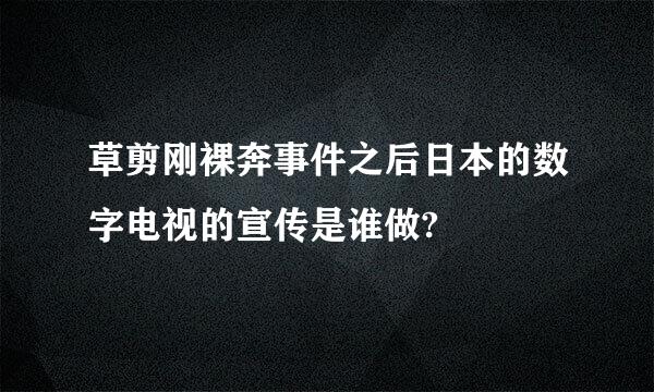 草剪刚裸奔事件之后日本的数字电视的宣传是谁做?