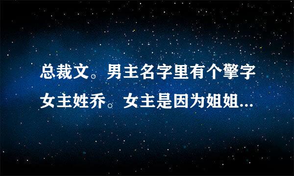 总裁文。男主名字里有个擎字女主姓乔。女主是因为姐姐的原因才嫁给男主的。