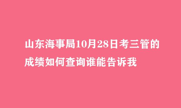 山东海事局10月28日考三管的成绩如何查询谁能告诉我