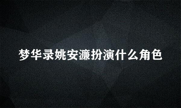 梦华录姚安濂扮演什么角色