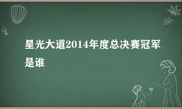 星光大道2014年度总决赛冠军是谁