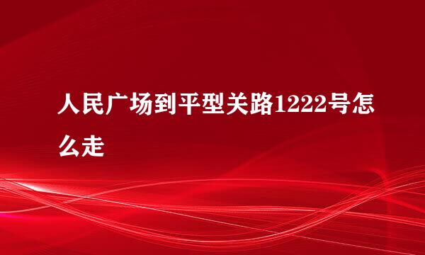 人民广场到平型关路1222号怎么走