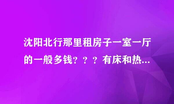 沈阳北行那里租房子一室一厅的一般多钱？？？有床和热水器就可以