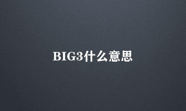 BIG3什么意思