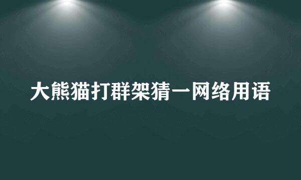 大熊猫打群架猜一网络用语