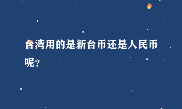 台湾用的是新台币还是人民币呢？