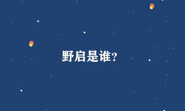 野启是谁？